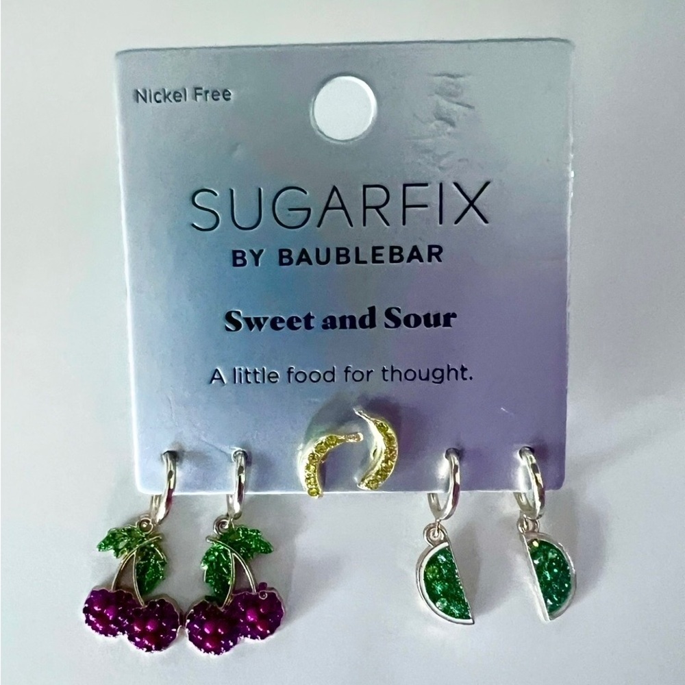 Sugarfix by BaubleBar “Sweet and Sour” Fruit Charm 3- Piece Earring Set
